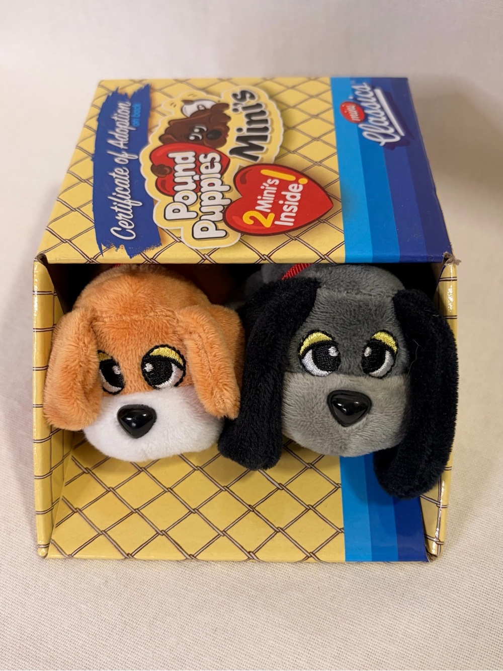 Pound Puppies Mini Classics 2 Pack Stuffed Animals by Hasbro 1980s Reproduction